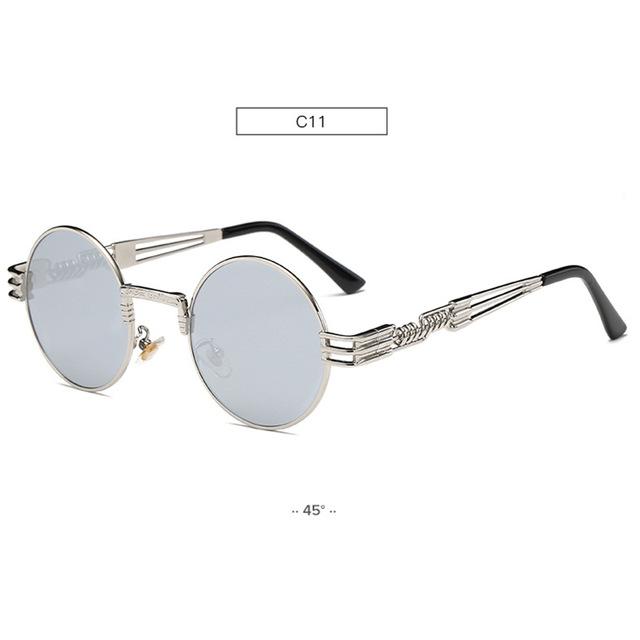 Spring Leg Round Frame Sunglasses - Amaryllisstores