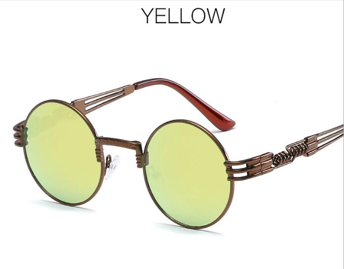 Spring Leg Round Frame Sunglasses - Amaryllisstores