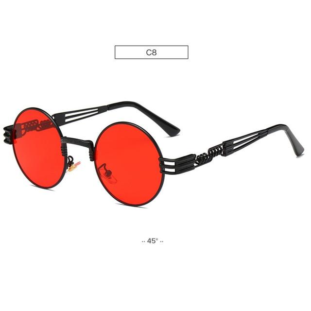 Spring Leg Round Frame Sunglasses - Amaryllisstores