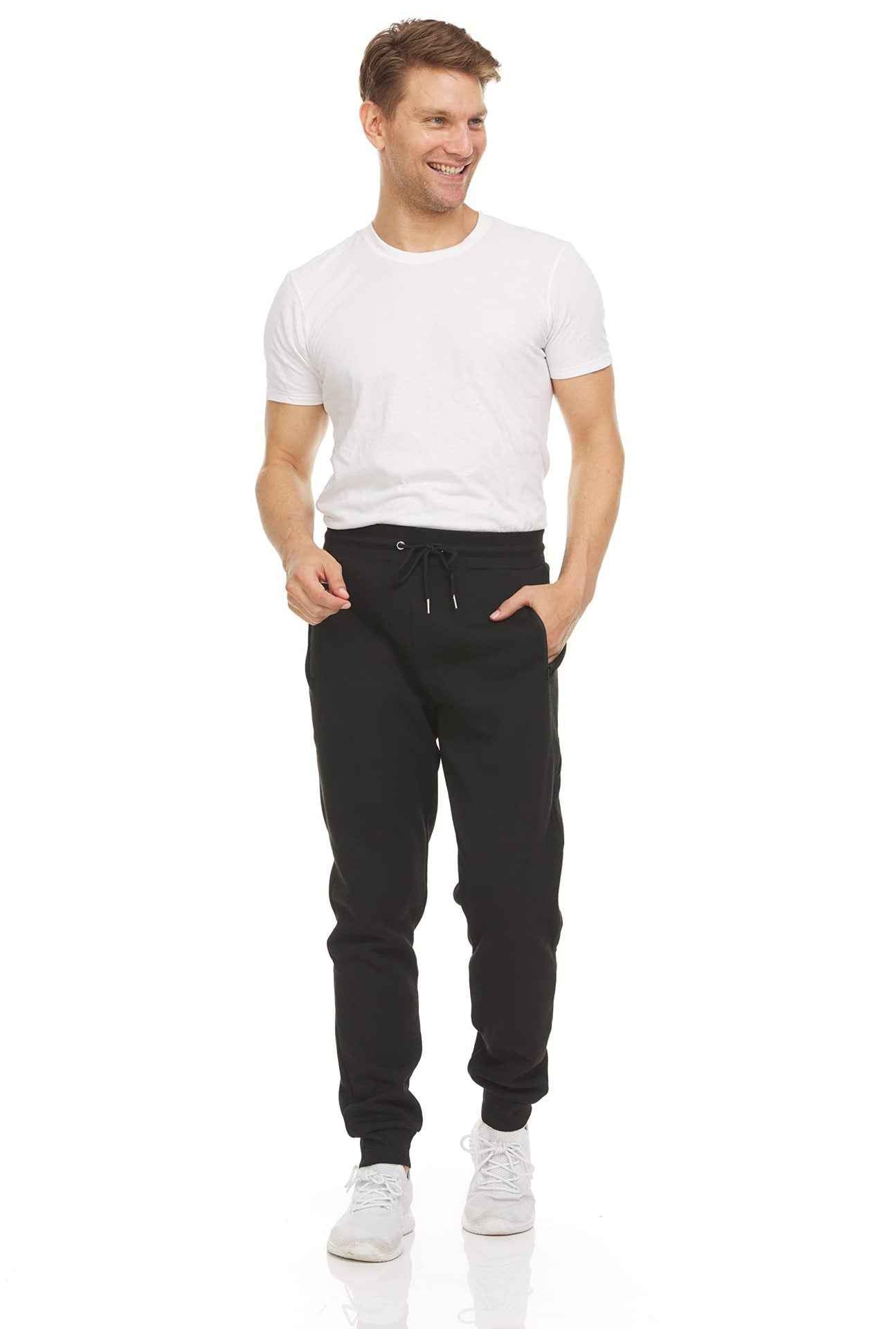 Men's Slim-Fit Fleece Sweatpants with Zip Ankle Cuffs
