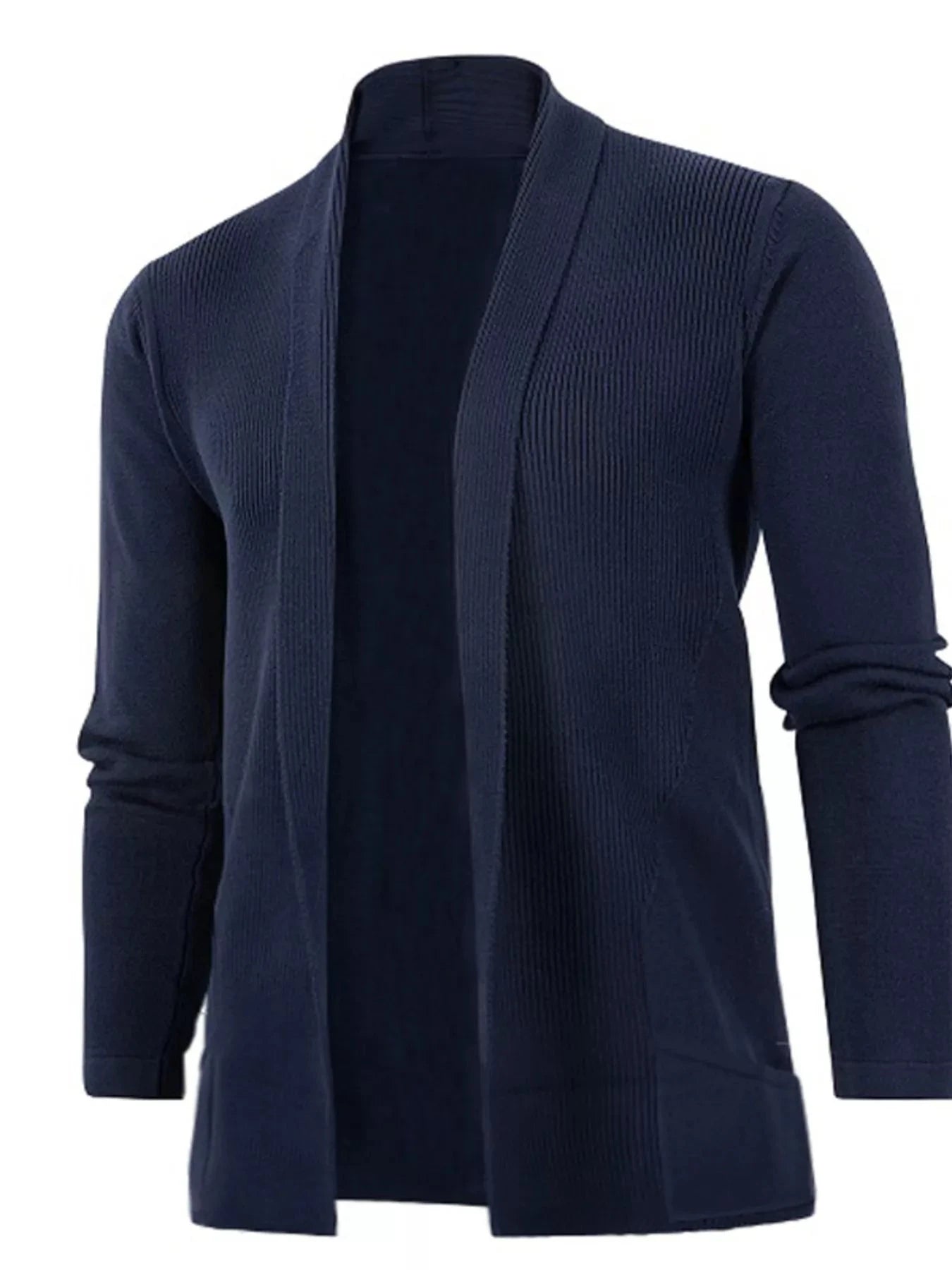 Men's Plus Size Long Sleeve Open Front Cardigan