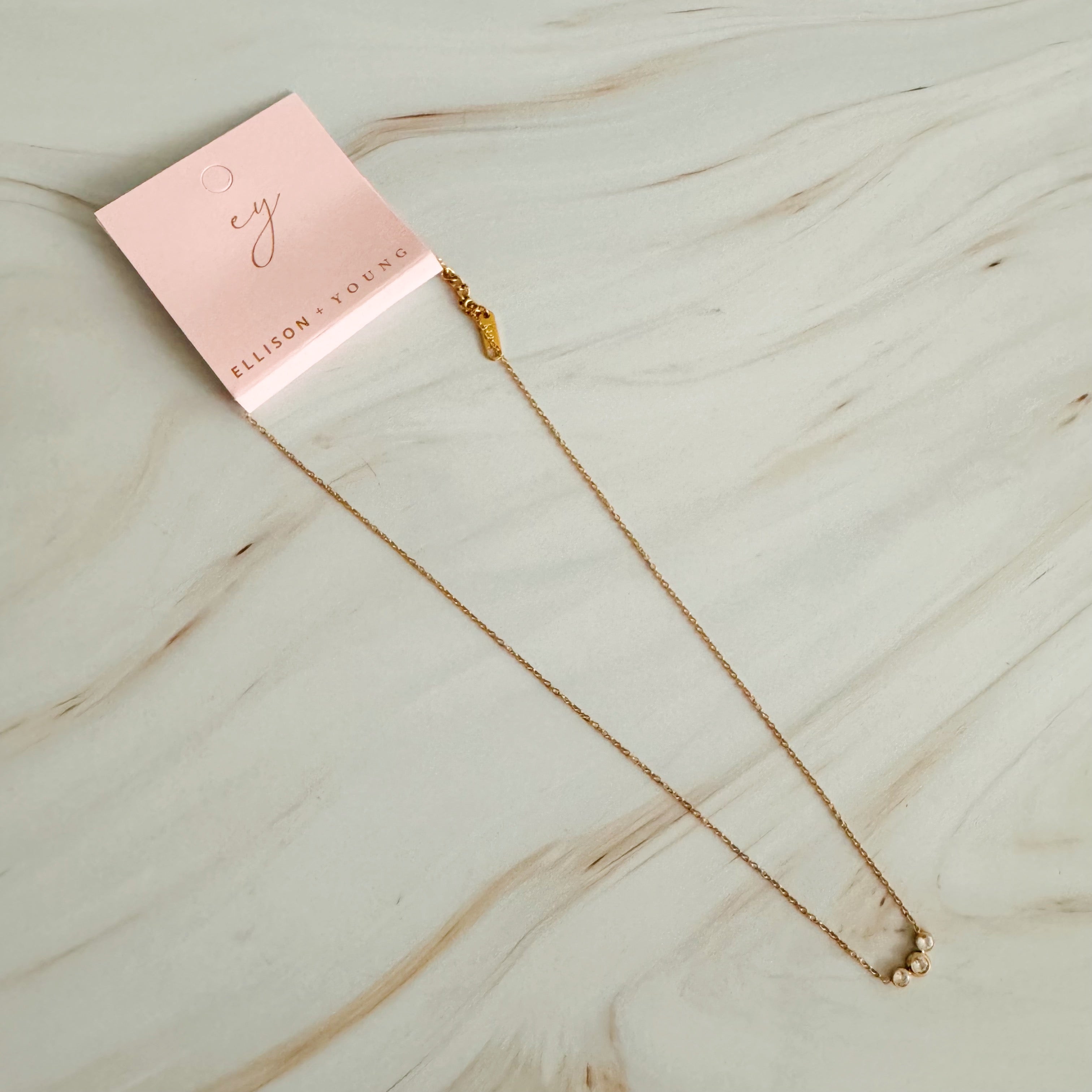 minimalist three stones necklace - Amaryllisstores