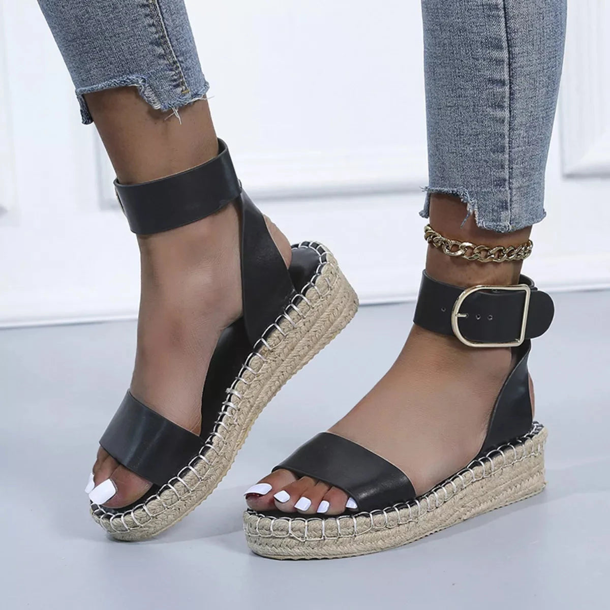 Open Toe Openwork Sandals