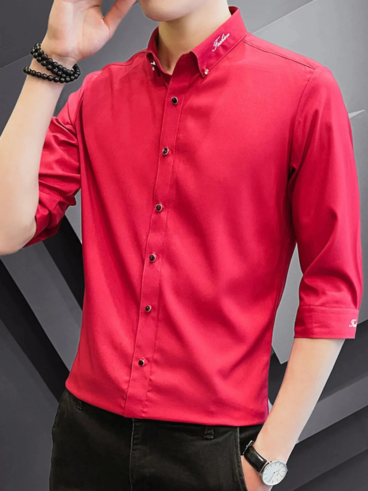 Men's Button Up Slim Fit Casual Shirt