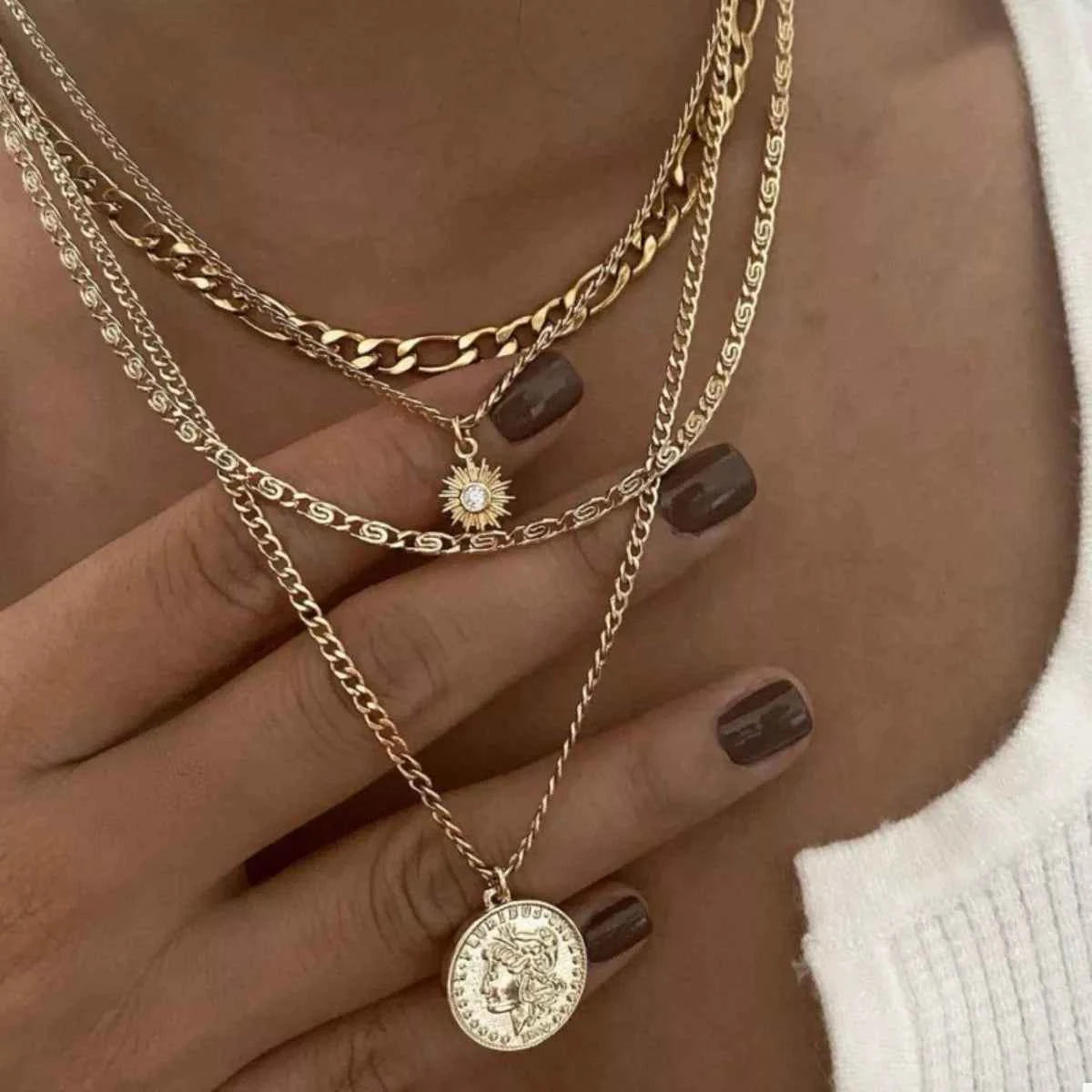 Four Layered Pendant Necklace