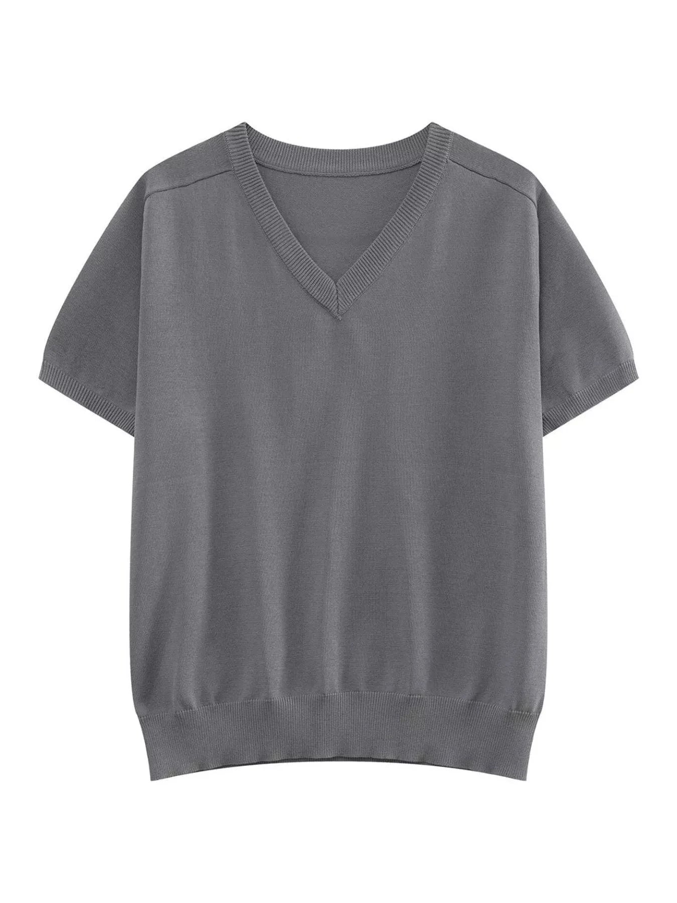 Men's V-Neck Short-Sleeve Knit T-Shirt