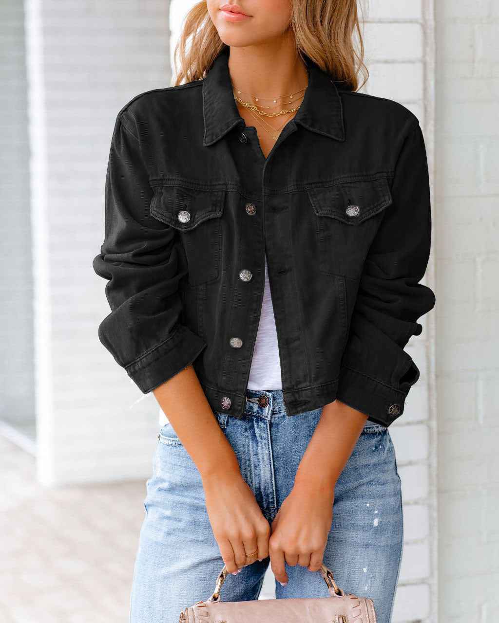 Long Sleeve Denim Jacket Autumn Winter New Style Commute Style Universal Gender Casual Fashion Short Outerwear