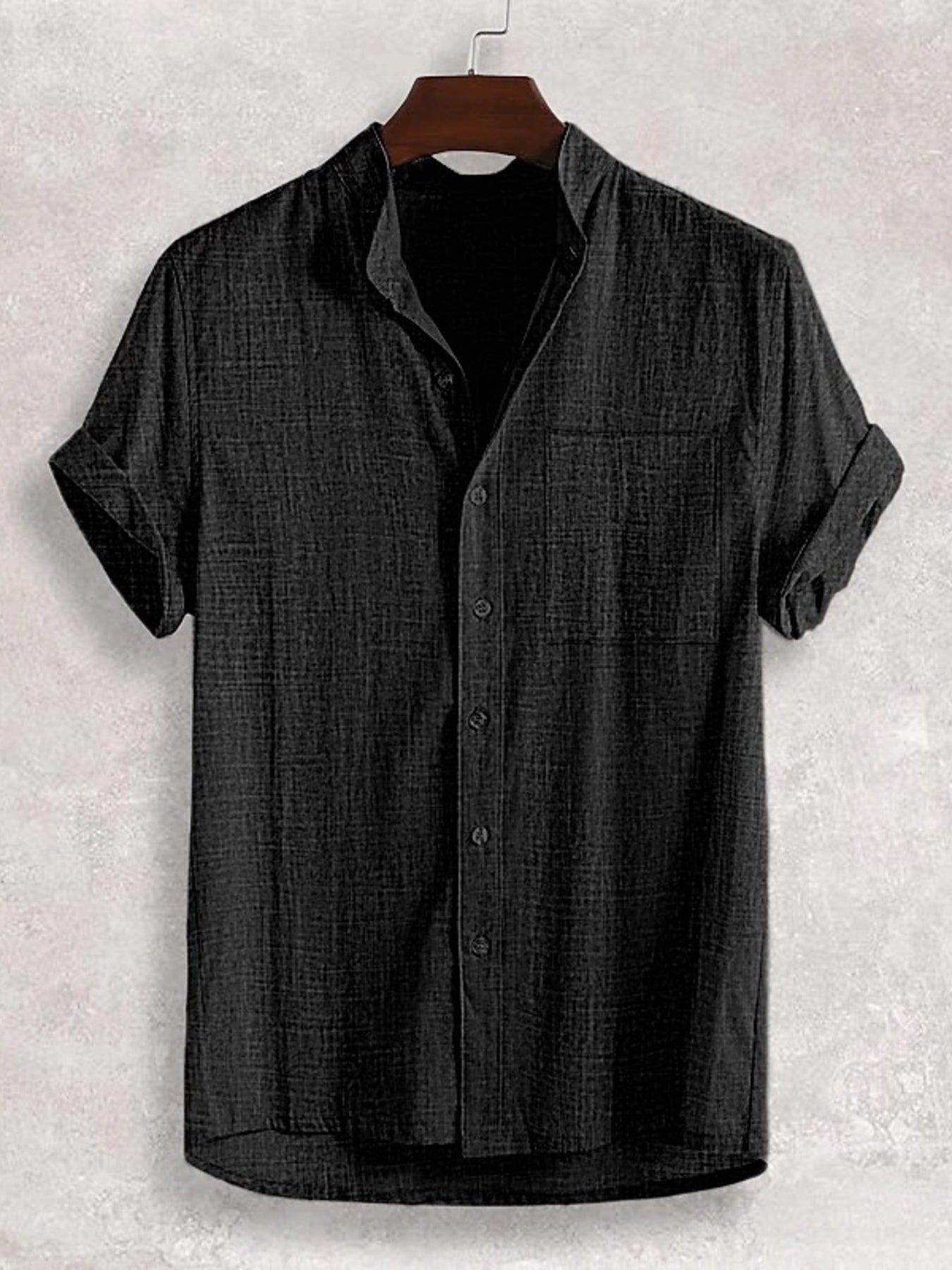 Men's Full Size Casual Button Up Short Sleeve Shirt Plus Size