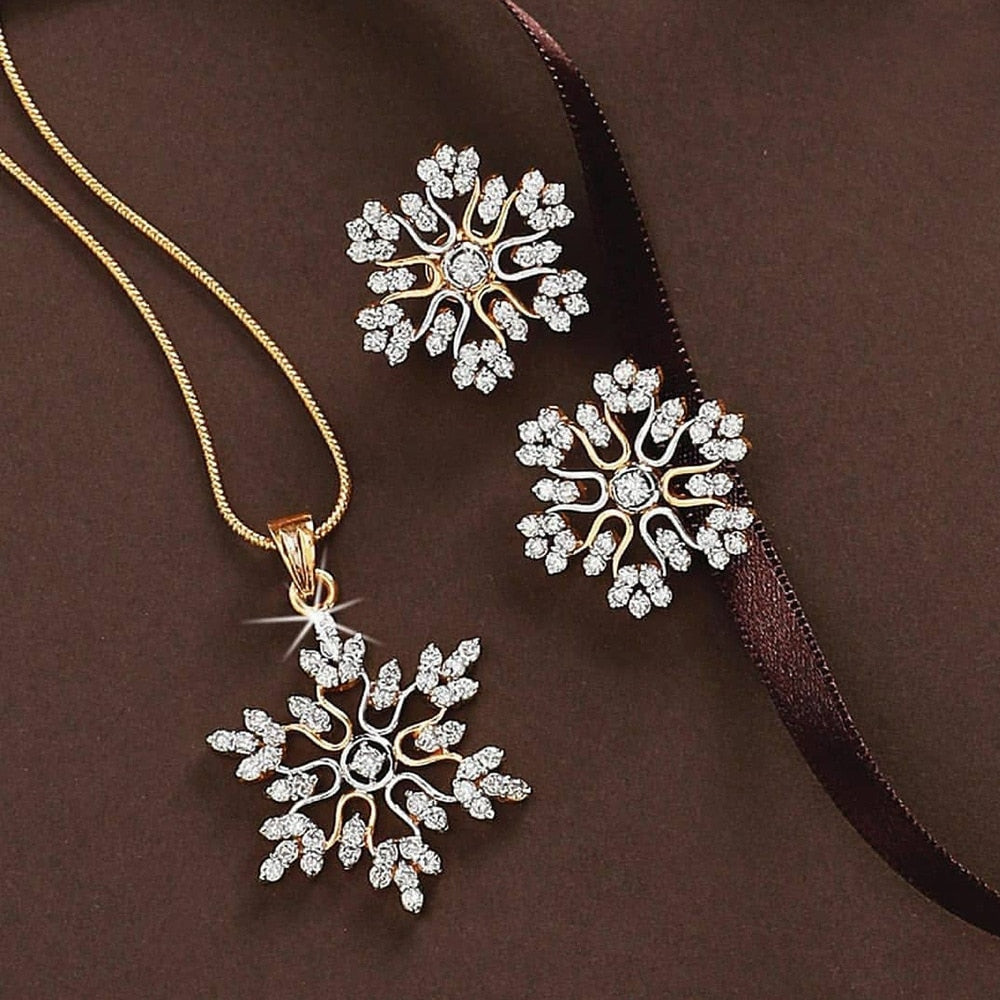 Minimalist Snowflake Jewelry Set - Amaryllisstores