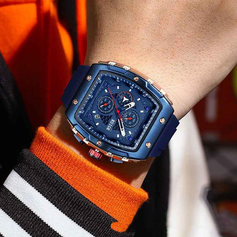RuiGe Brand Watch Outdoor-style Barrel-shaped Wristwatch