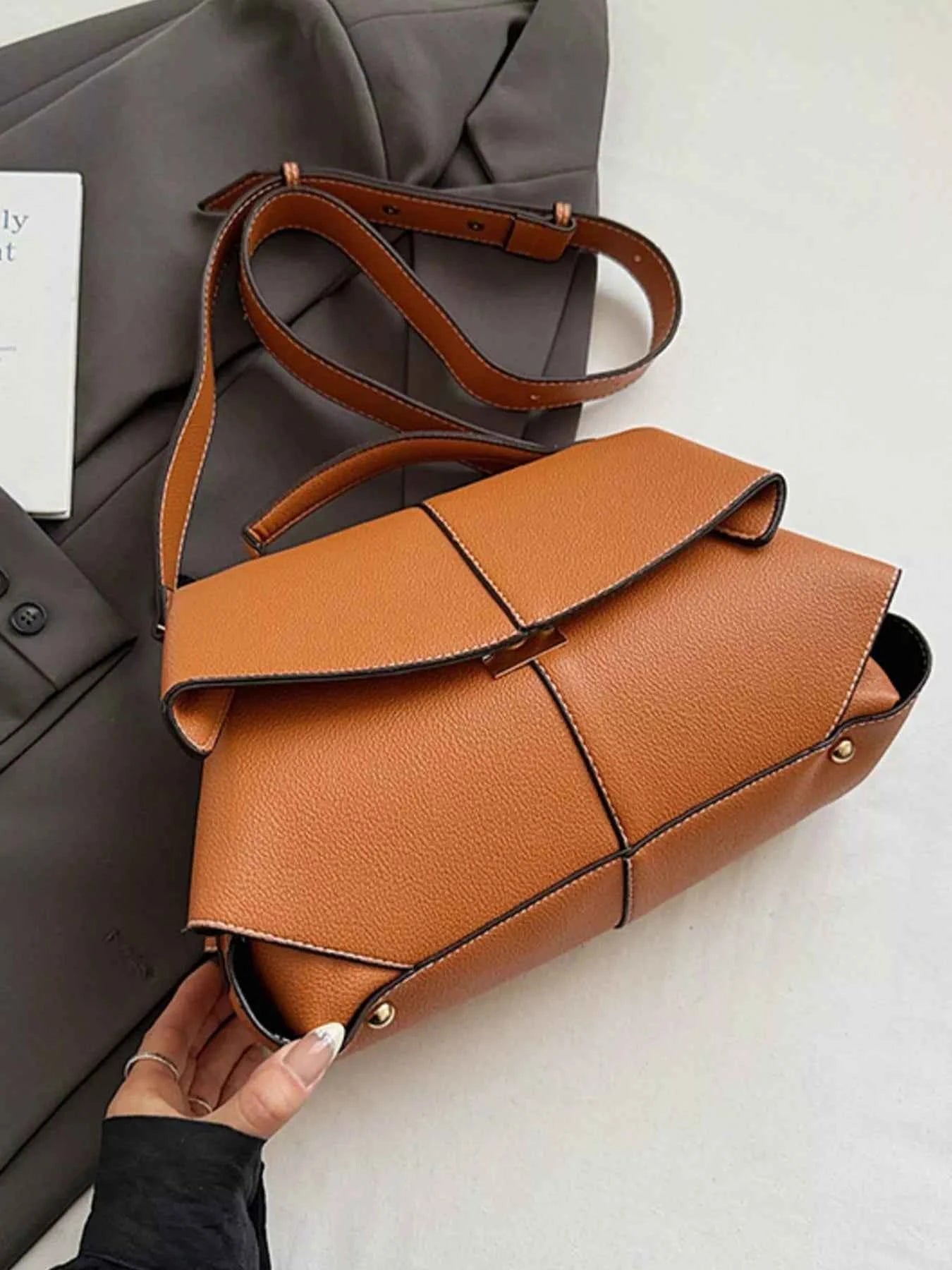 Geometric Flap Shoulder Bag