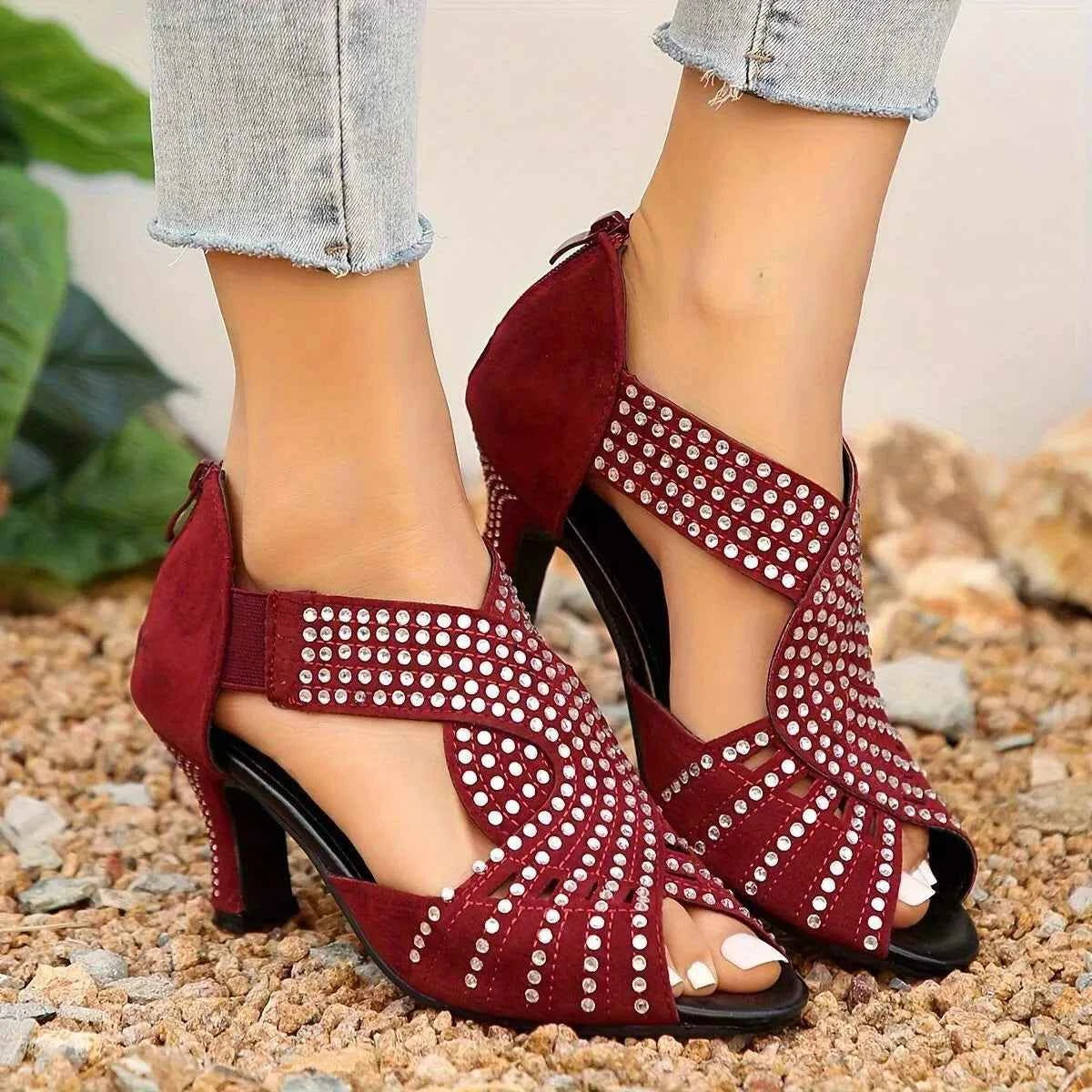 Peep Toe Block Heels Sandals