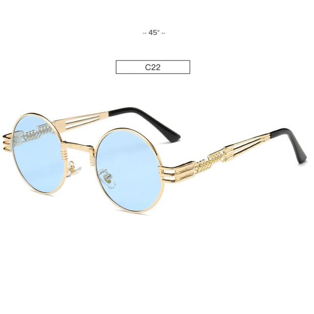 Spring Leg Round Frame Sunglasses - Amaryllisstores