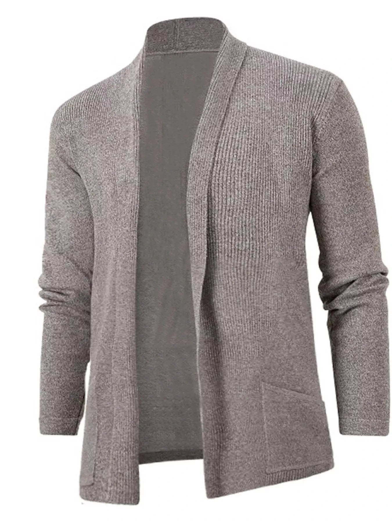 Men's Plus Size Long Sleeve Open Front Cardigan