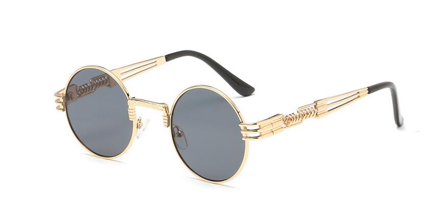 Spring Leg Round Frame Sunglasses - Amaryllisstores