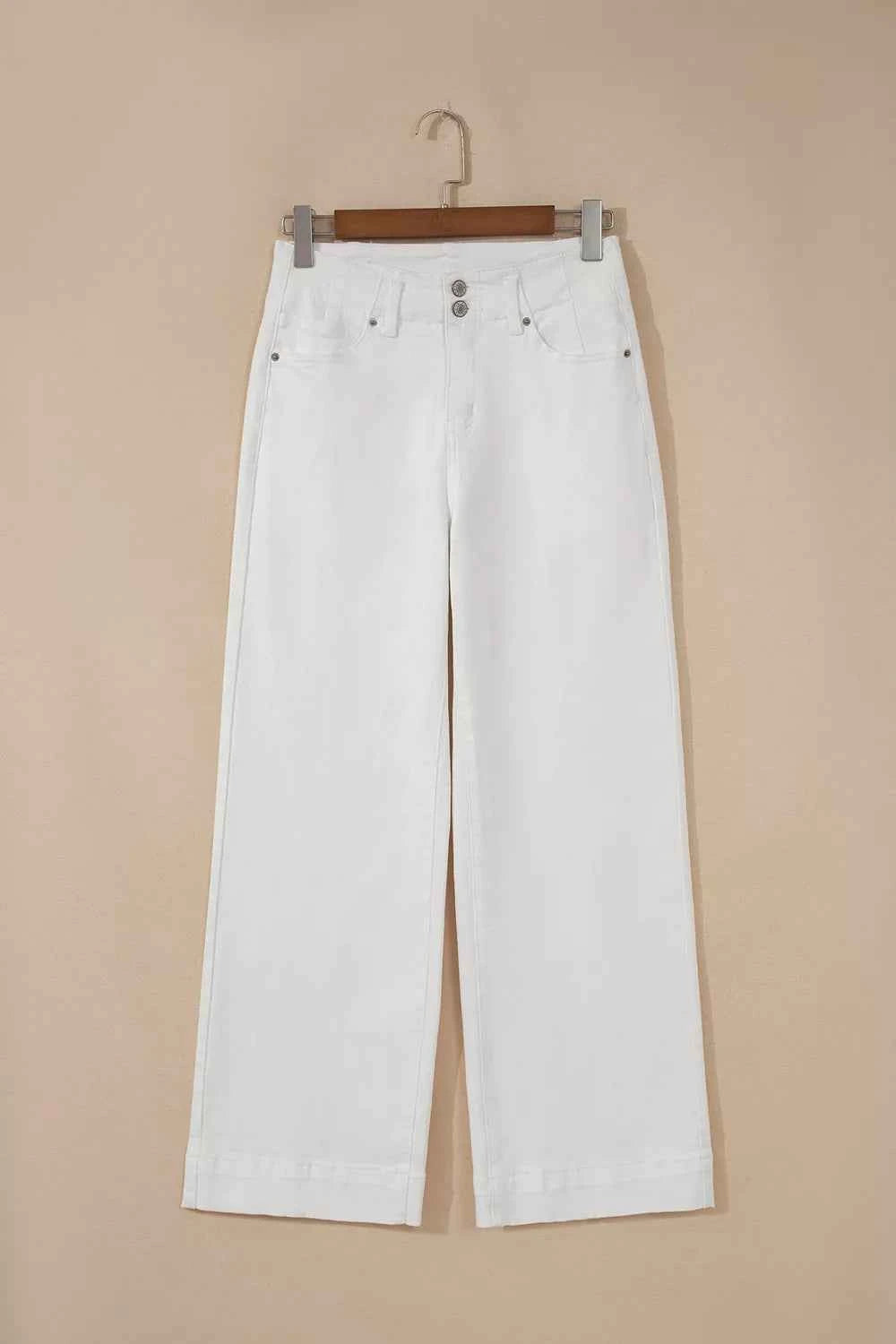 2-Button High Waist Wide Leg Jeans
