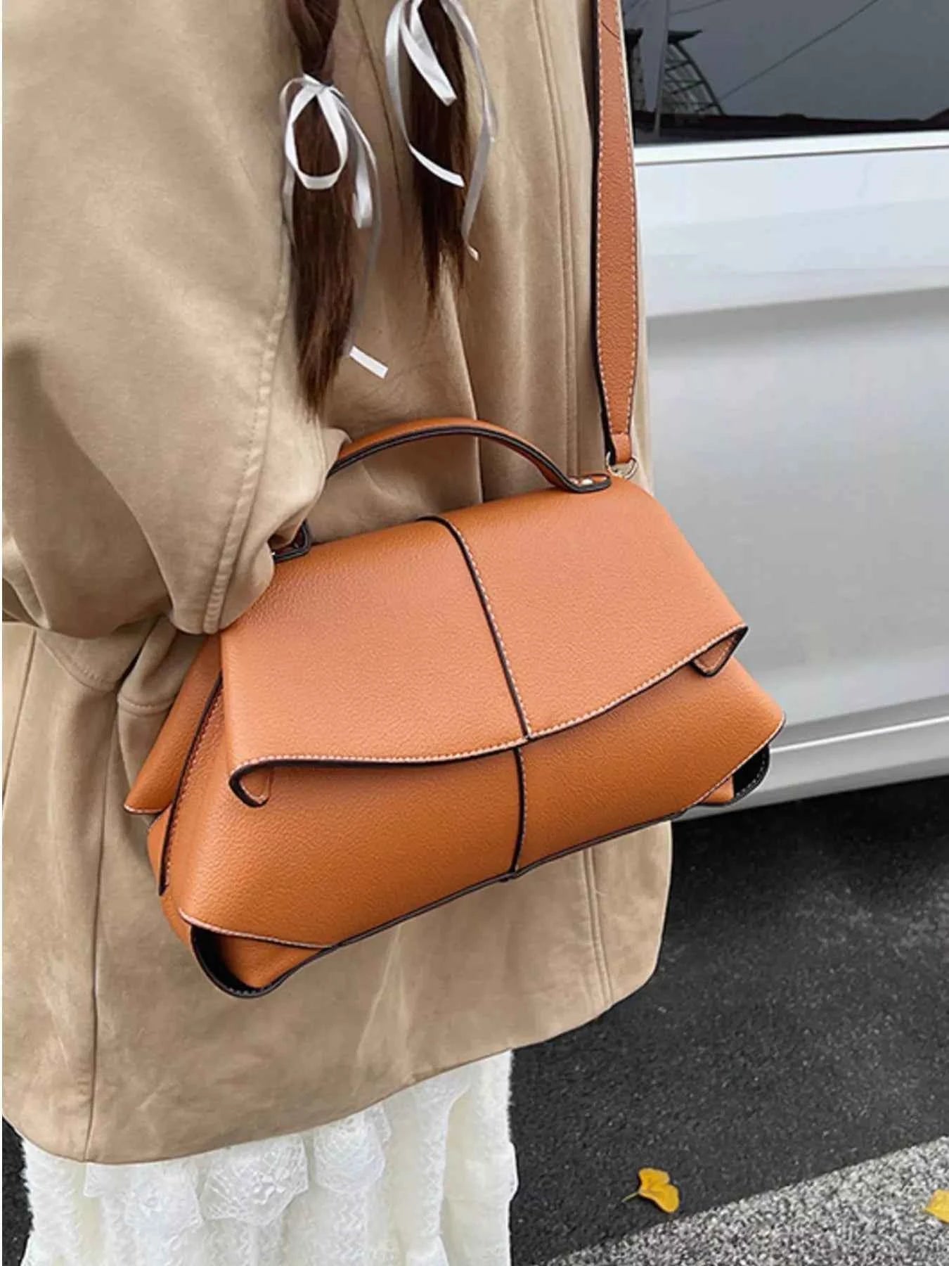 Geometric Flap Shoulder Bag