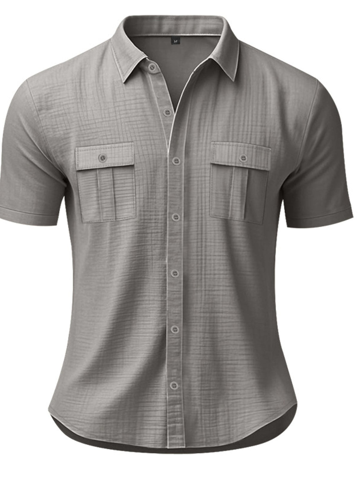 Men's Full Size Short Sleeve Shirt with Pockets Plus Size