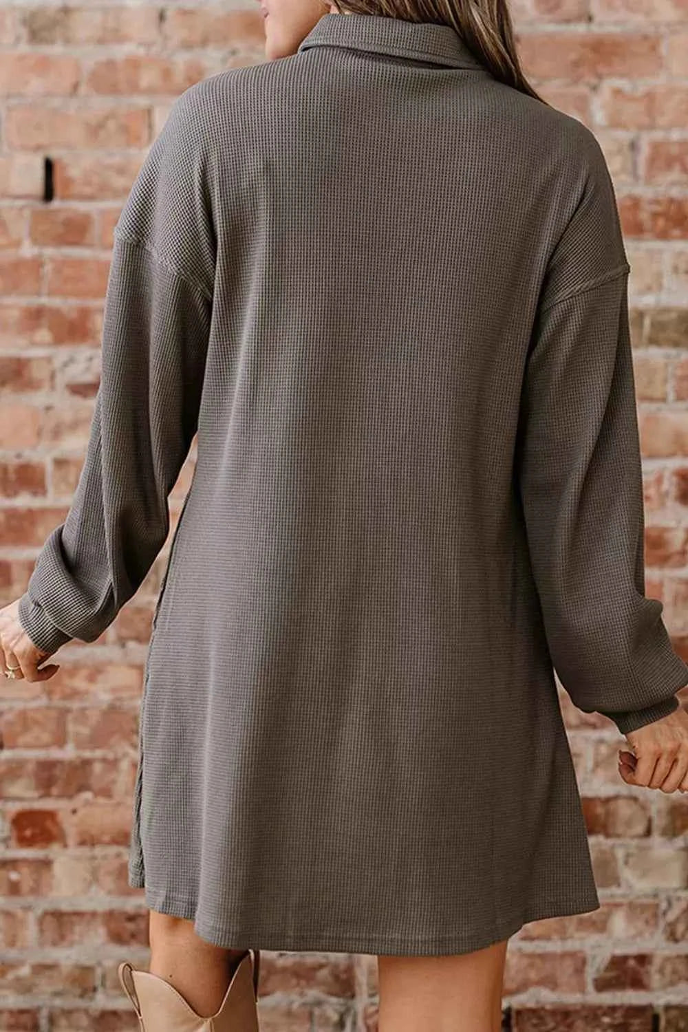 Casual Button-Down Dress with Pockets