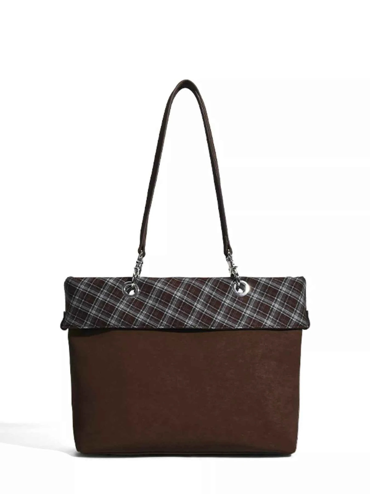 Plaid Trim Shoulder Bag