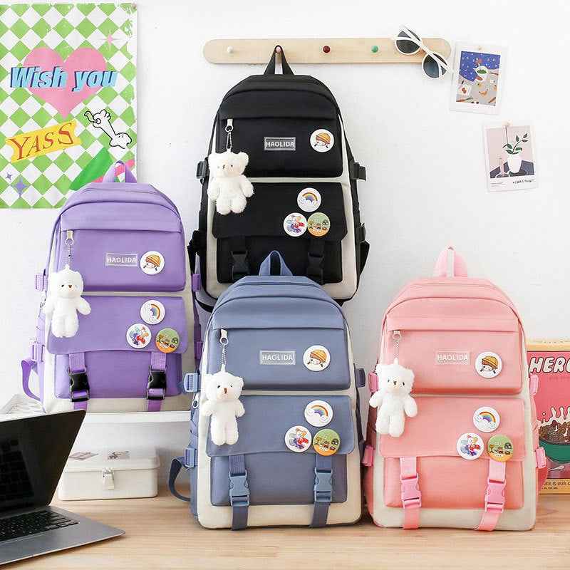 Harajuku-style Large-Capacity Backpack Set