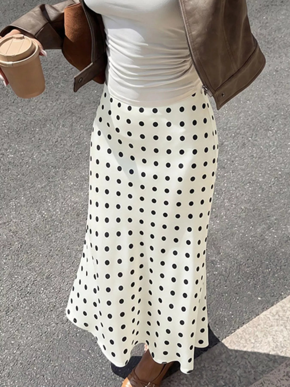 Polka Dot Midi Skirt. Polka Dot Midi Skirt