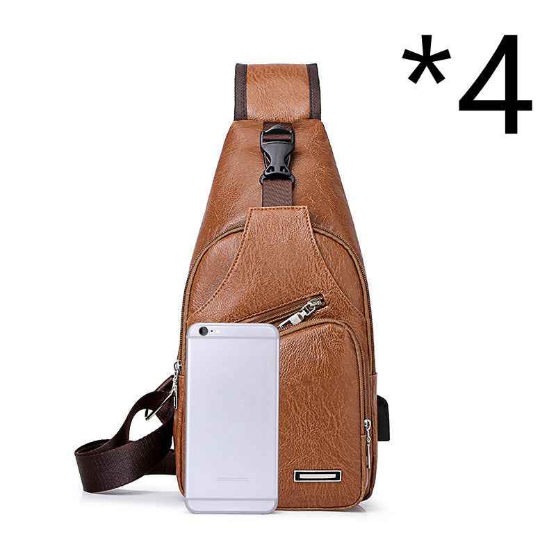 Casual Fashion Men's USB Charging Chest Bag