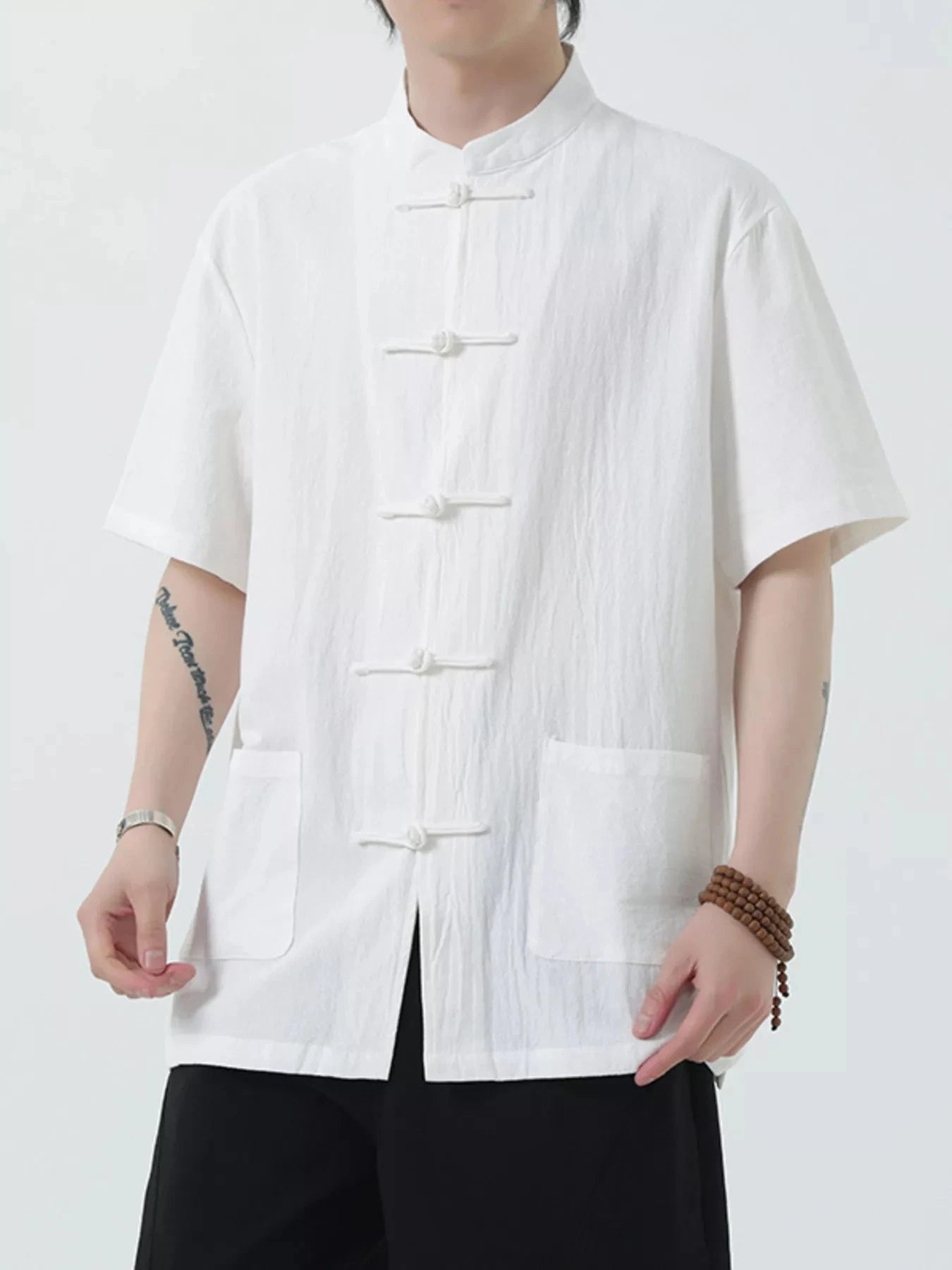 Men's Plus Size Chinese Style Short-Sleeve Shirt