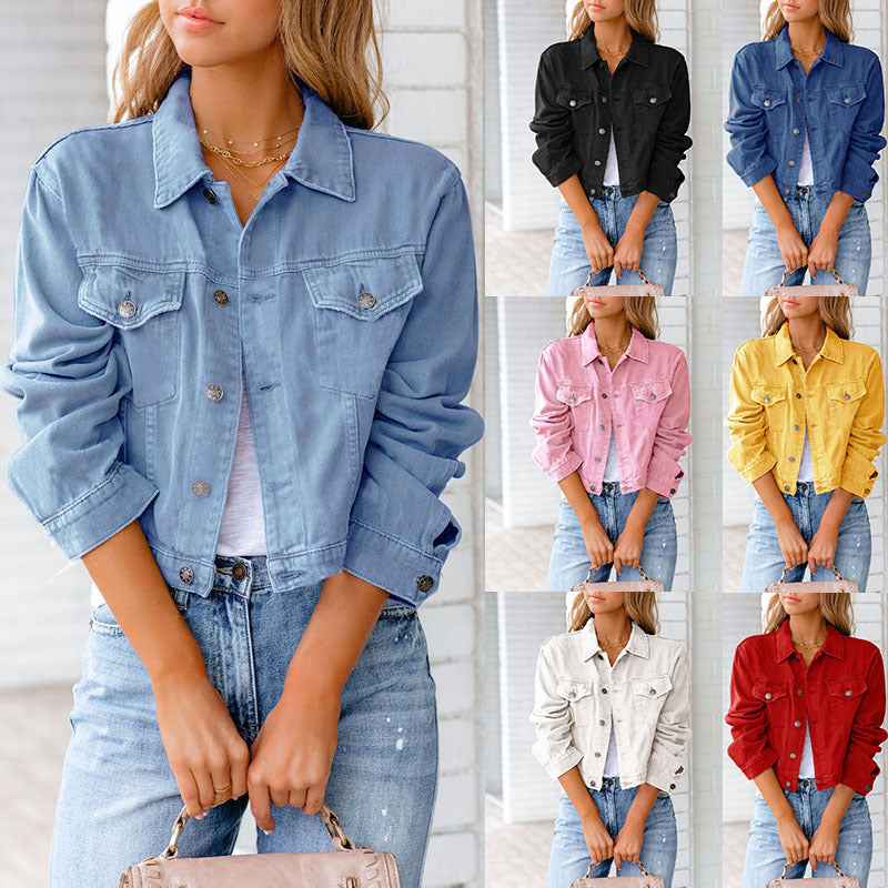 Long Sleeve Denim Jacket Autumn Winter New Style Commute Style Universal Gender Casual Fashion Short Outerwear