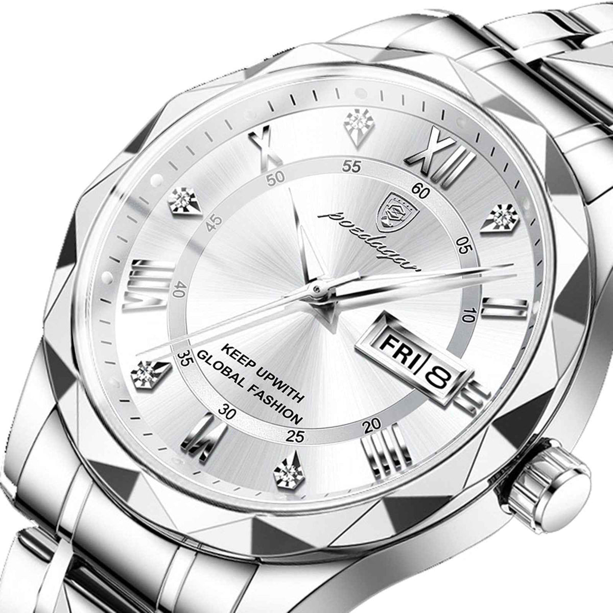 Mens Watch Leather Strap Quartz Movement